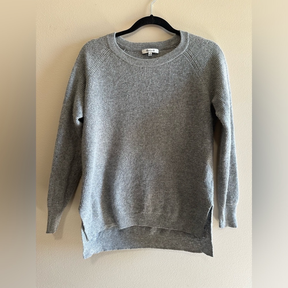 Madewell Sweater Womens Medium Gray Pullover Wool Blend Long Sleeve Crew Neck